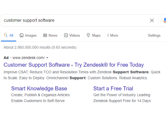 Zendesk Google ads campaigns