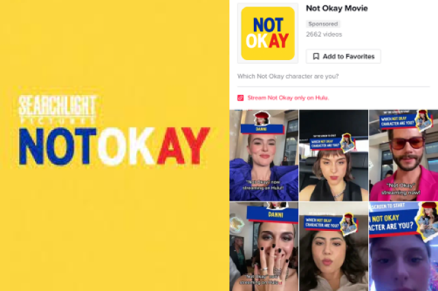 Brand Effect advertising application of the movie Not Okay Movie