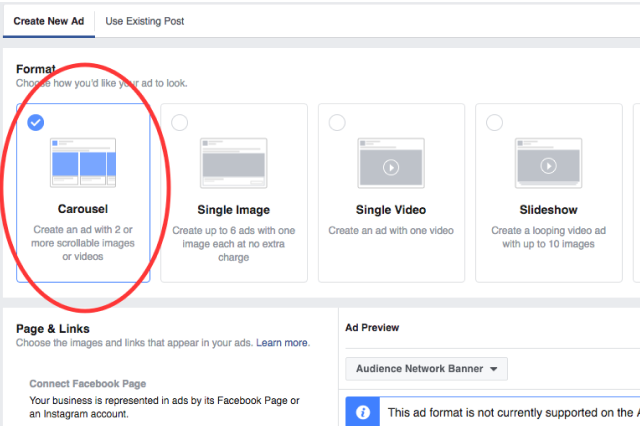 How to create Facebook Carousel ads